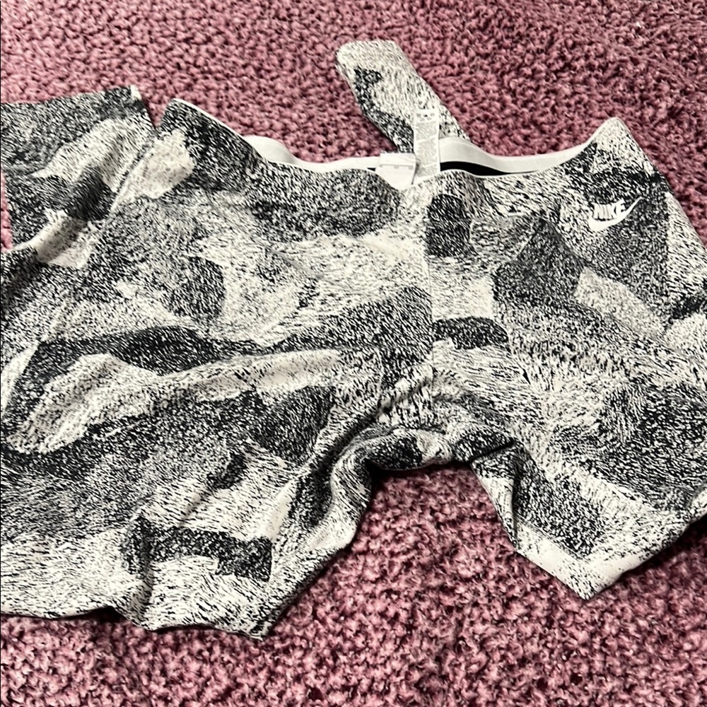 Nike Gray and Black Patterned Shorts